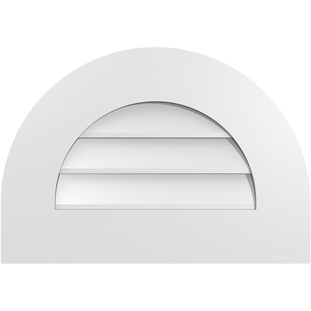 Ekena Millwork Round Top Surface Mount PVC Gable Vent: Non-Functional, w/ 3-1/2"W x 1"P Standard Frame, 20"W x 14"H GVPRT20X1401SN
